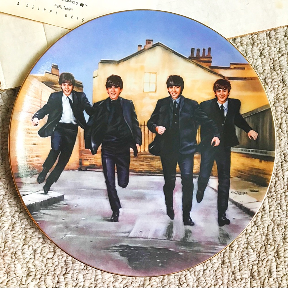 The Beatles Collector Plate Delphi “A Hard Day’s Night” MIB w/COA 1992 …